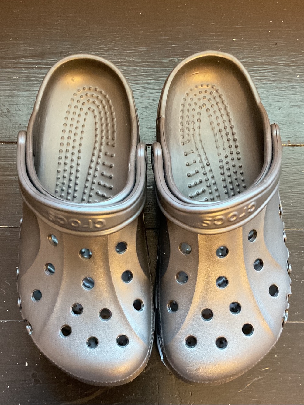 CROCS Kids Metallic Charcoal Clogs